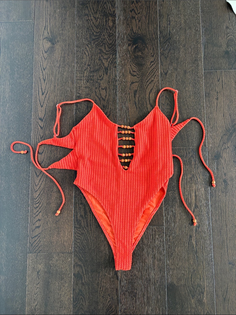 House of Harlow One-Piece Swimsuit with Bead Accent